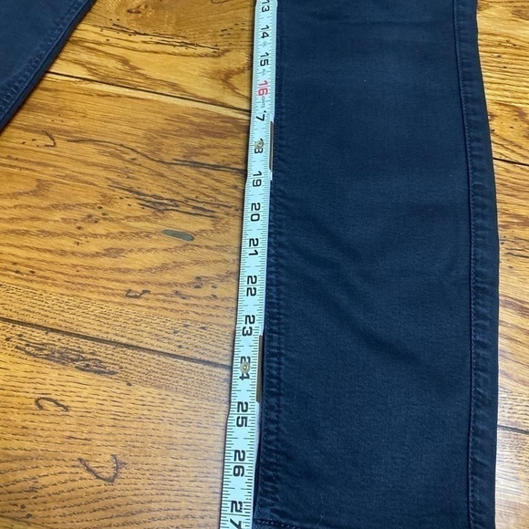 7 For All Mankind High Waist Ankle Skinny Jeans Black Distressed Raw Hem Size 29 - Picture 3 of 7